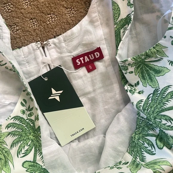 Staud Wells dress in clover toile print - Picture 3 of 7